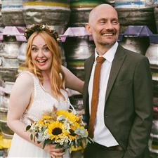 Fun couple smiling together for portraits